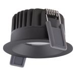 Ledvance LED Spot Fix Aluminium Zwart 8W 640lm 36D - 927 Zeer Warm Wit | Zaagmaat 68mm - IP44 - Beste Kleurweergave - Dimbaar