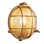 Nordlux Polperro Wandlamp Glas Messing | 195mm - IP64 - Geschikt voor E27