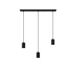 Calex Retro Pendelarmatuur Cordset Rechthoekig Metaal Zwart  |incl. kabel 2 Meter - Geschikt voor 3xE27