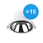 Voordeelpak 15x Noxion LED Downlight Apollo 20W 2300lm 60D - 830 Warm Wit | 220mm - Zaagmaat 200mm - Alu Reflector - UGR <19