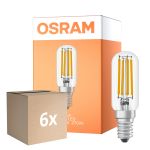 Voordeelpak 6x Osram LED Special E14 Tubular Lamp T26 Filament Helder 4.8W 470lm - 827 Zeer Warm Wit | Dimbaar - Vervangt 40W