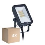 Voordeelpak 4x Philips LED Floodlight Ledinaire BVP167 10W 1200lm 110D - 830-840-865 CCT | IP65 - Symmetrisch