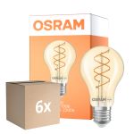 Voordeelpak 6x Osram Vintage 1906 LED Classic Slim E27 Peer Filament Goud 8W 806lm - 922 Zeer Warm Wit | Beste Kleurweergave - Dimbaar - Vervangt 60W