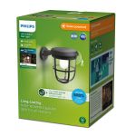 Philips Solar Radii Wandlamp Metaal Zwart 1.3W 250lm - 830 Warm Wit | IP44