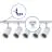 Bright Choice Complete Set 1-Fase Rail L 1,5 x 1,5 Meter Wit | incl. 5x Spot + GU10 2700K 3W Dimbaar + Eindkap, Voedingsconnector en L -Verbindingsstuk