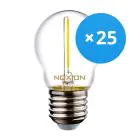 Voordeelpak 25x Noxion Lucent LED E27 Kogel Filament Helder 1.4W 136LM - 827 Zeer Warm Wit | Vervangt 15W