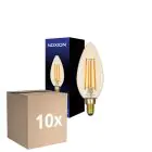 Voordeelpak 10x Noxion Lucent LED E14 Kaars Filament Amber B35 4.5W 400lm - 822 Zeer Warm Wit | Dimbaar - Vervangt 35W