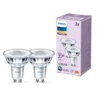 Voordeelpak 2x Philips LED Spot GU10 PAR16 4W 255lm 36D - 827 Zeer Warm Wit