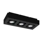 Eglo Plafond Spot Mendoza Staal Zwart 14.1W 1035lm - 830 Warm Wit | Dimbaar - Geschikt voor GU10